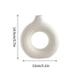 Modern Donut Ceramic Vase – Matte White