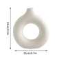 Modern Donut Ceramic Vase – Matte White